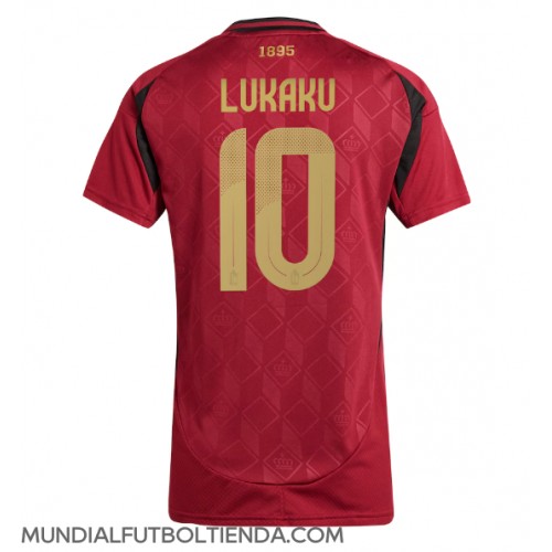 Camiseta Bélgica Romelu Lukaku #10 Primera Equipación Replica Eurocopa 2024 para mujer mangas cortas